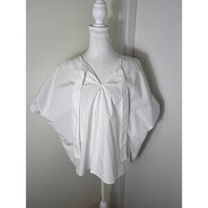 Fabiana Pigna White Cotton Oversized Short Sleeve Top Sz M